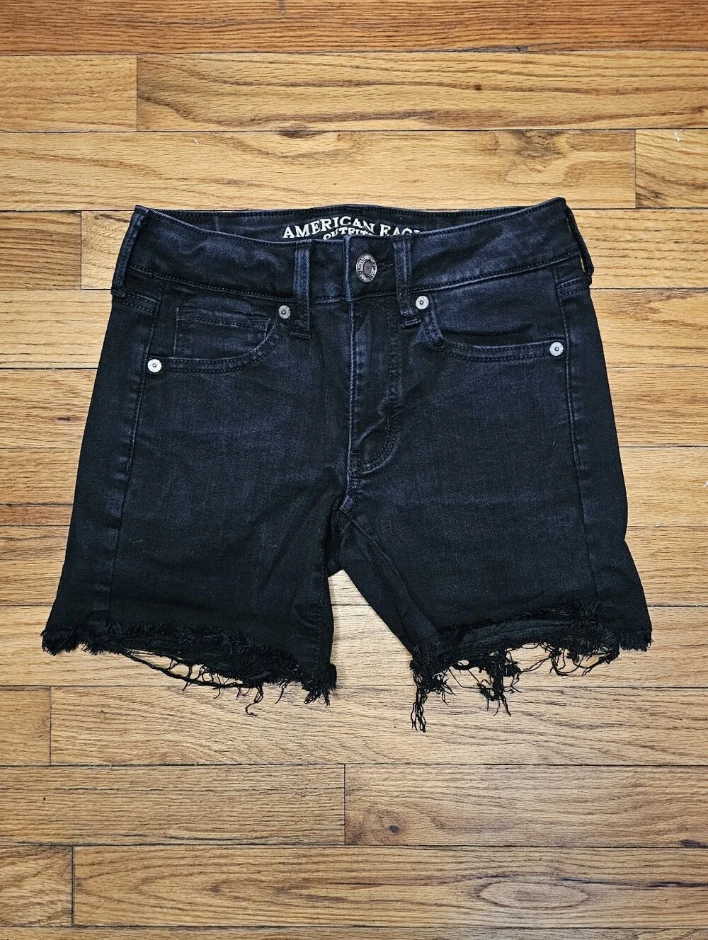 American Eagle Stretchy Midi Denim Shorts